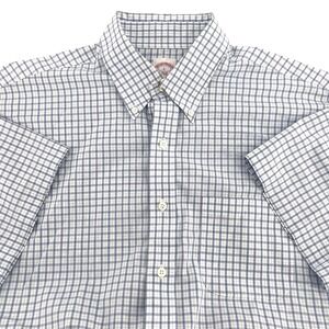 Brooks Brothers 346 Short Sleeve Shirt Men's L Check Non-Iron